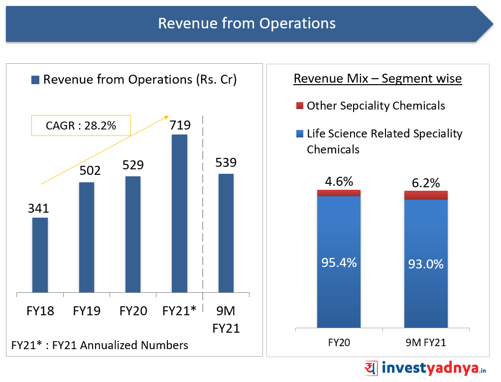 Anupam Rasayan Revenue Mix